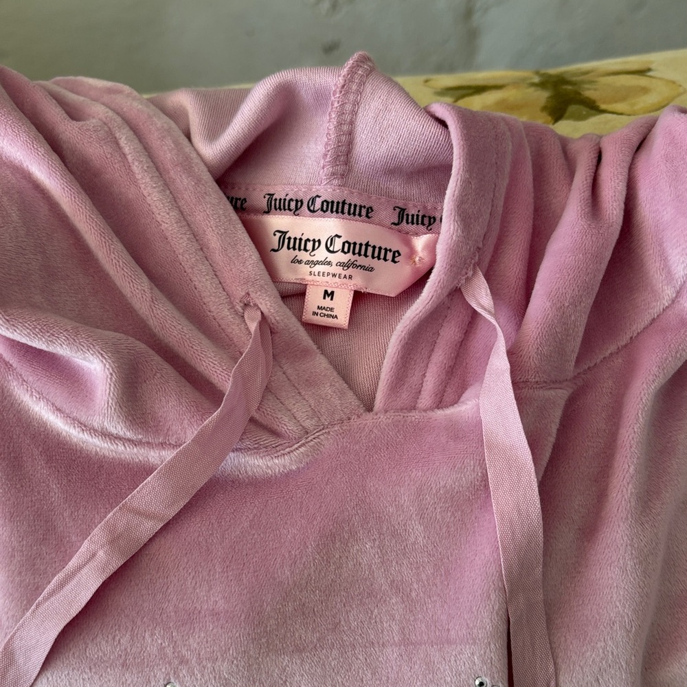 Juicy Couture Pink Velour Rhinestone Logo Tracksuit Set - Picture 2 of 4